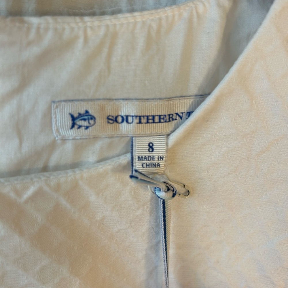 NWT Southern Tide White Sleeveless Scallop-Hem Dress - Picture 3 of 9